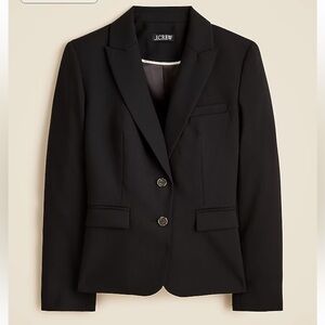 NEW J. Crew École blazer in Italian studio wool blend Black size 0 $268 CN806